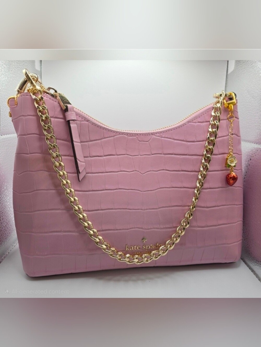 Kate ♠︎ Spade Light Pink Croc Embossed Women's Bag